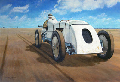 j g parry-thomas babs land speed record car pendine painting